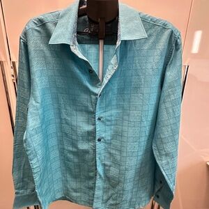 Robert Graham Teal Patterned Casual Shirt